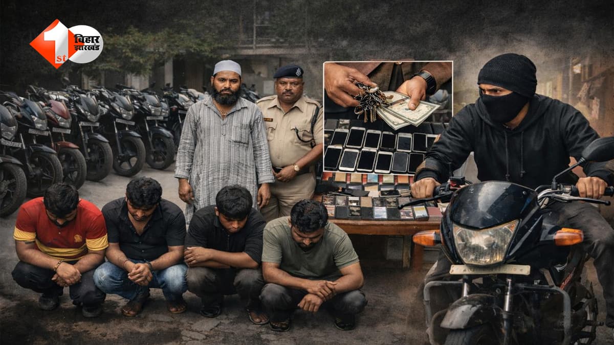 साला-बहनोई की ‘चोरी गैंग’ का भंडाफोड़, रोज एक बाइक चोरी करने का टारगेट; 9 बाइक और 21 मोबाइल बरामद, 4 गिरफ्तार