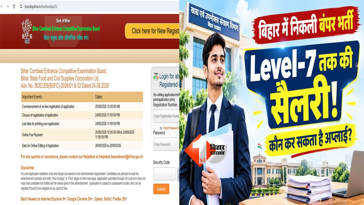 Bihar BSFC Vacancy 2026 : बिहार में 259 सरकारी नौकरियों की बहार! BSFC में भर्ती शुरू, ग्रेजुएट्स इस तारीख तक करें आवेदन