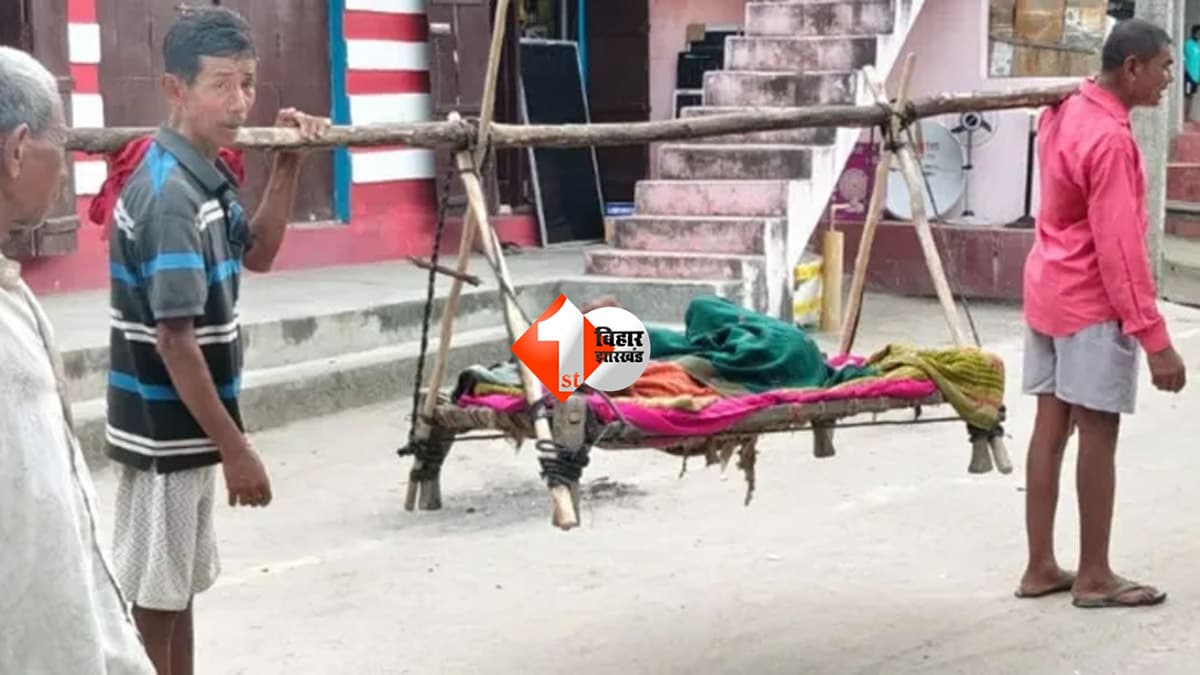 बाढ़ में ‘खाट बनी एंबुलेंस’: तेज बहाव के बीच ग्रामीणों ने बीमार महिला को कंधे पर उठाकर पहुंचाया अस्पताल