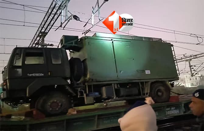 military special train fire : मिलिट्री स्पेशल ट्रेन के पर ट्रक बिजली के तार से टकराया, ट्रेनों का परिचालन ठप