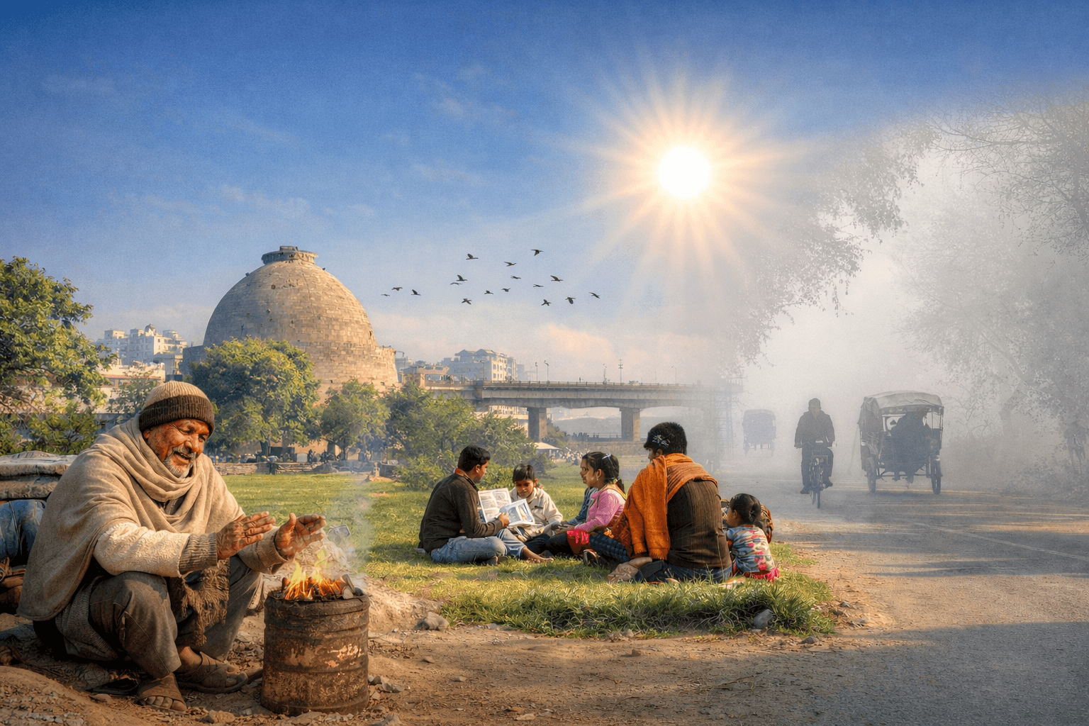 Bihar weather : बिहार में कड़ाके की ठंड के बाद धूप से राहत, तराई में 19 जनवरी तक कोहरे का अलर्ट