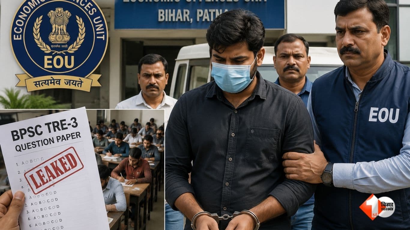 आर्थिक अपराध इकाई, Bihar News, TRE-3 Paper Leak, BPSC TRE-3, EOU Arrest, Sanjeev Mukhiya, Dr Manish Kumar Arrest, Teacher Recruitment Scam, Bihar Paper Leak, MBBS Doctor Arrest, Economic Offences Unit