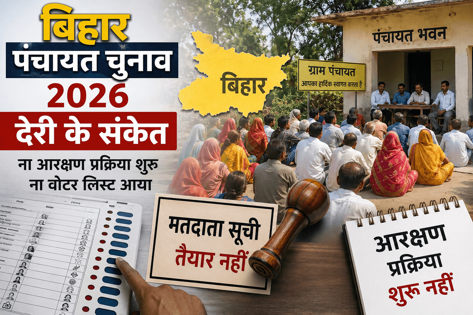 Bihar News : क्या टल जाएगा बिहार पंचायत चुनाव 2026? आरक्षण, वोटर लिस्ट और नए आयुक्त को लेकर बढ़ा सस्पेंस