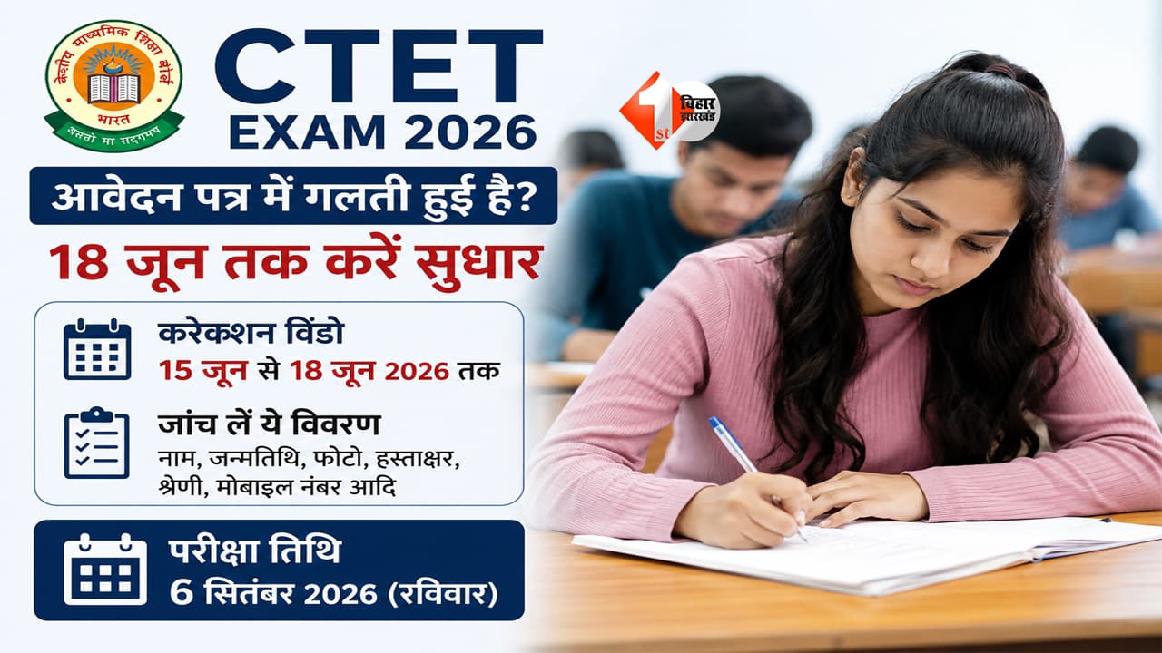 CTET 2026 Candidates Alert! आवेदन में गलती पड़ सकती है भारी, 18 जून तक सुधार नहीं किया तो हो सकती है बड़ी परेशानी