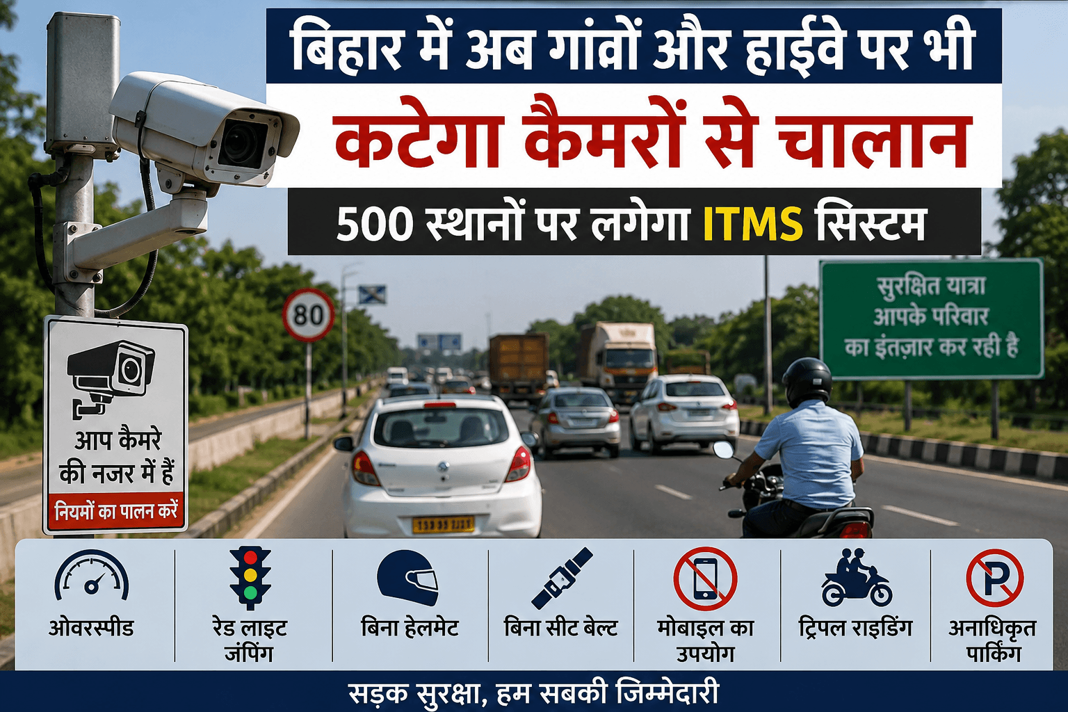 Bihar News: बिहार में अब गांवों और हाईवे पर भी कैमरों से कटेगा ई-चालान, 500 स्थानों पर लगेगा अत्याधुनिक ITMS सिस्टम
