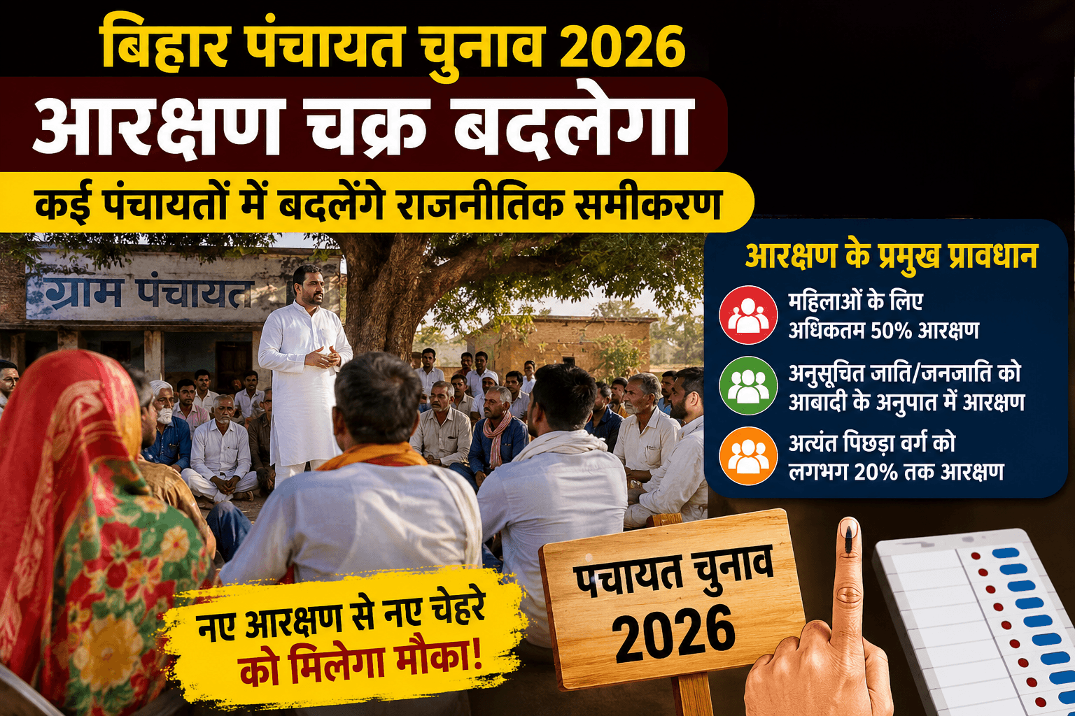 Bihar Panchayat Election : पंचायत चुनाव 2026 से पहले बड़ा फैसला! अब बदलेंगे आरक्षण के समीकरण और सत्ता का खेल