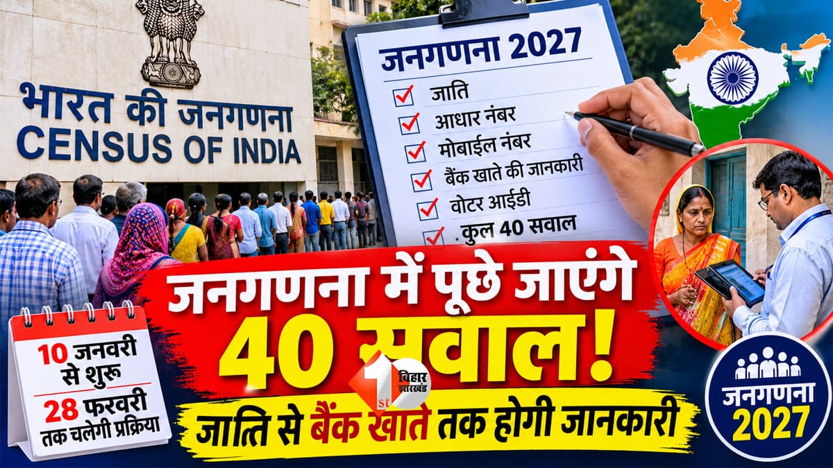 Census 2027 : जाति, आधार, मोबाइल और बैंक खाते तक... 2027 की जनगणना में पूछे जाएंगे 40 सवाल, जानिए पूरी डिटेल