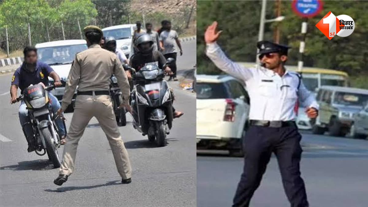 दुर्गा पूजा में पटना पुलिस का ट्रैफिक पर शिकंजा, बिना हेलमेट पकड़े गए 2163 लोग; एक दिन में 36.23 लाख का चालान
