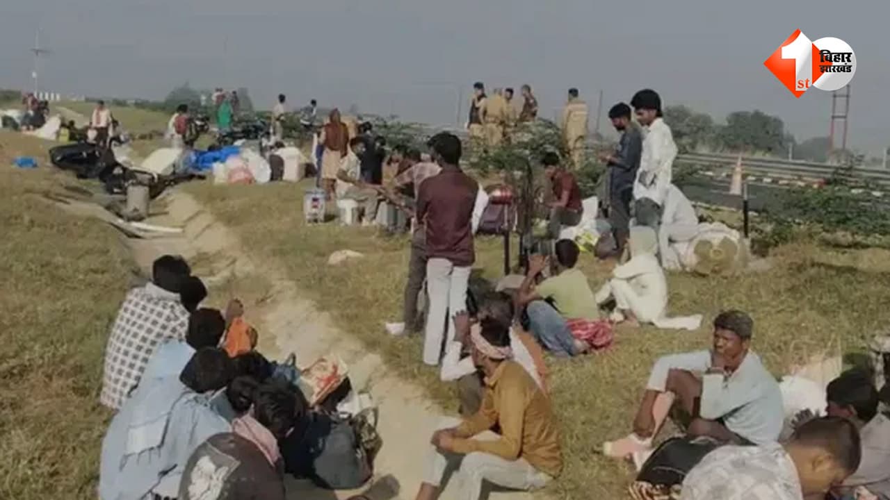 दिवाली पर बिहार लौट रहे मजदूरों से भरी बस गंगा एक्सप्रेसवे पर पलटी, हादसे में 20 से ज्यादा मजदूर घायल