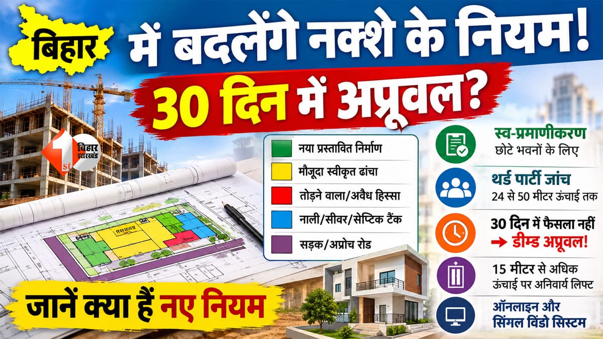 Bihar Building Bye-Laws 2026: घर-दुकान बनाने से पहले जान लें नए नियम! हरा, पीला, लाल और नीला रंग बताएगा नक्शे का पूरा खेल