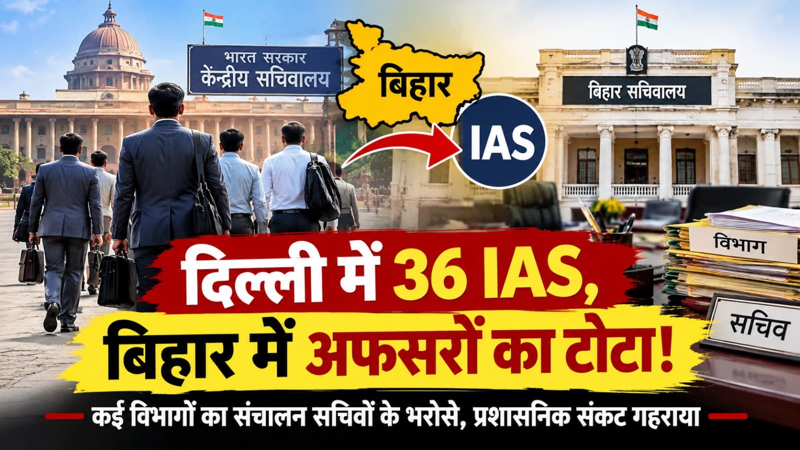 Bihar IAS News: दिल्ली में 36 IAS अफसर, बिहार में वरिष्ठ अधिकारियों का टोटा; सचिवों के भरोसे चल रहे ज्यादातर विभाग